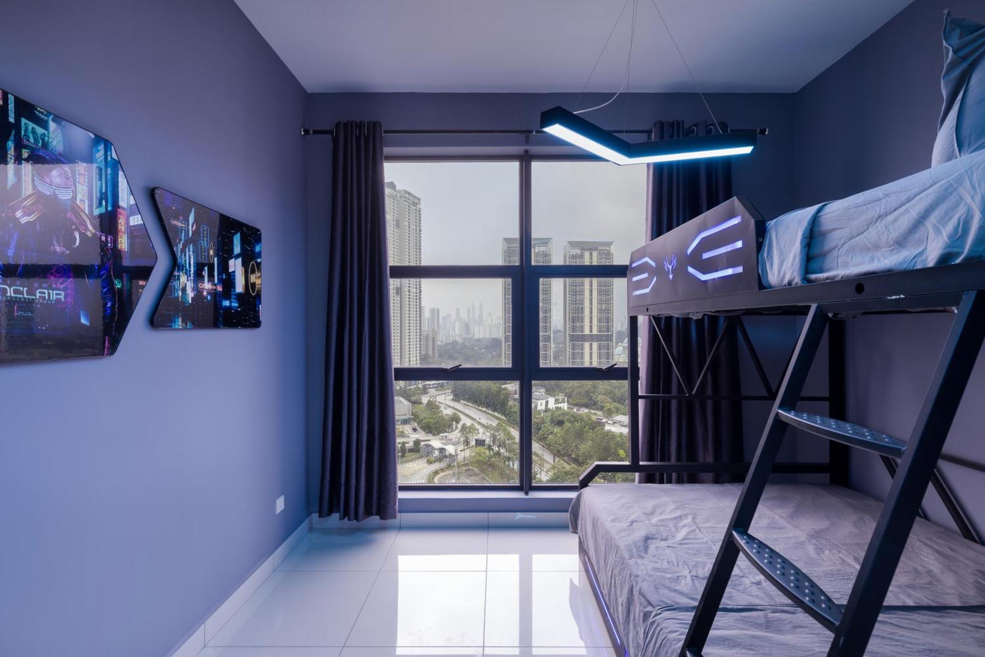 الشقق الفندقية كوالالمبورفي  Arte Mont Kiara المظهر الخارجي الصورة A typical bedroom at the G2 Esports headquarters